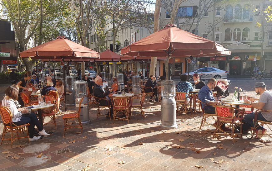 HE Cafe & Market Umbrellas for outdoor seating